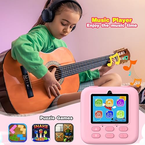 Miniatura 6 de Masterbee Cámara Infantil Instantánea de Fotos, Regalos de Cumpleaños para Niñas y Niños, Cámara Digital para Niños, Video HD 1080P, Regalos