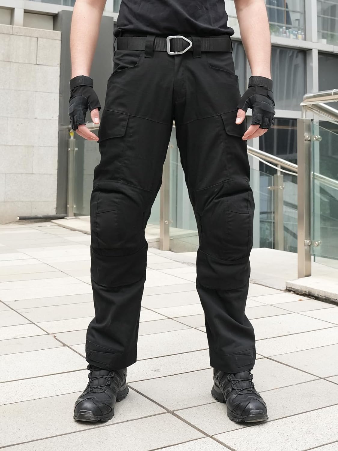 Men's Tactical Cargo Pants, Ripstop Waterproof Military Pants with Knee Pads, BDU Pants with 6 Pockets