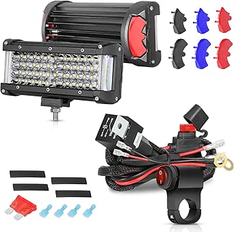 Amazon.com: OFFROADTOWN 7 Inch LED Light Bar + 2 Leads LED Light Bars