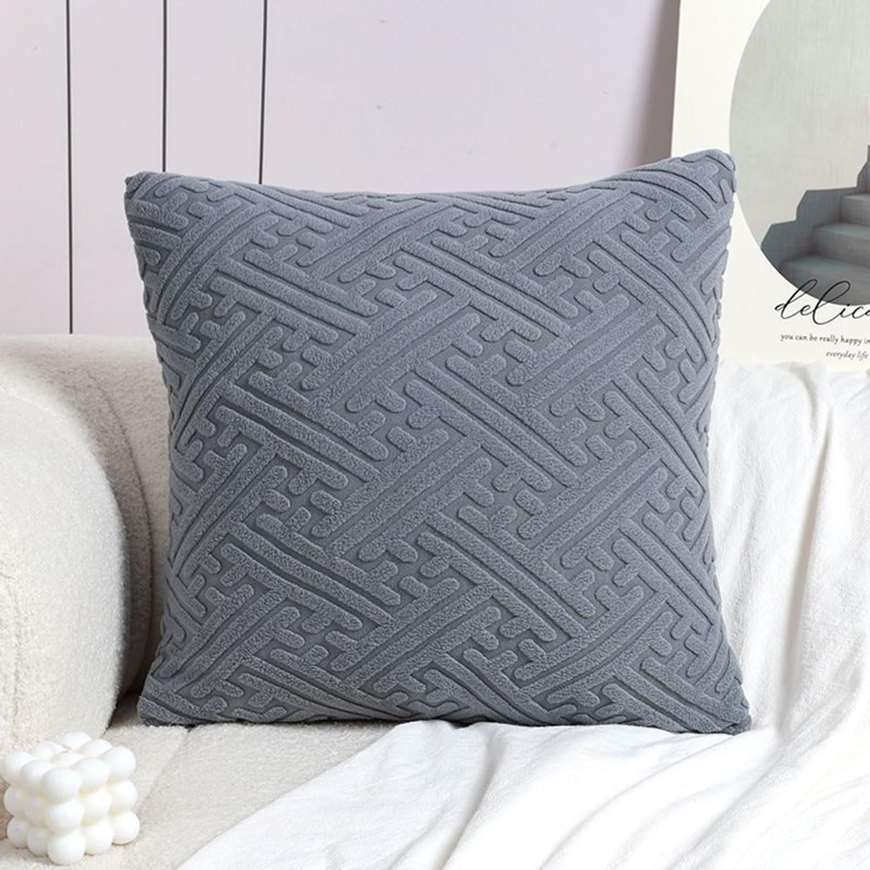 Super King Size Pillow Cases,Square Rectangle Cushion Covers Soft Corduroy Stretch Throw Pillow Cover Various Sizes Decorative Pillowcases For Bedroom Sofa Pillows(Dark Gray,50x50cm/20x20inch)