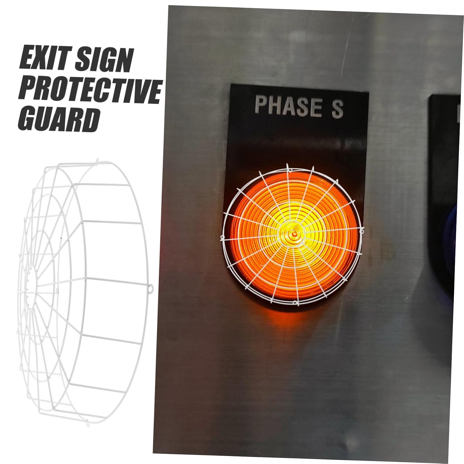 Ceiling Light Protection Cover Emergency Exit Light Cage Durable Guard for Wall Mounted Ceiling Lights Versatile Design with Edge Protection Easy Installation
