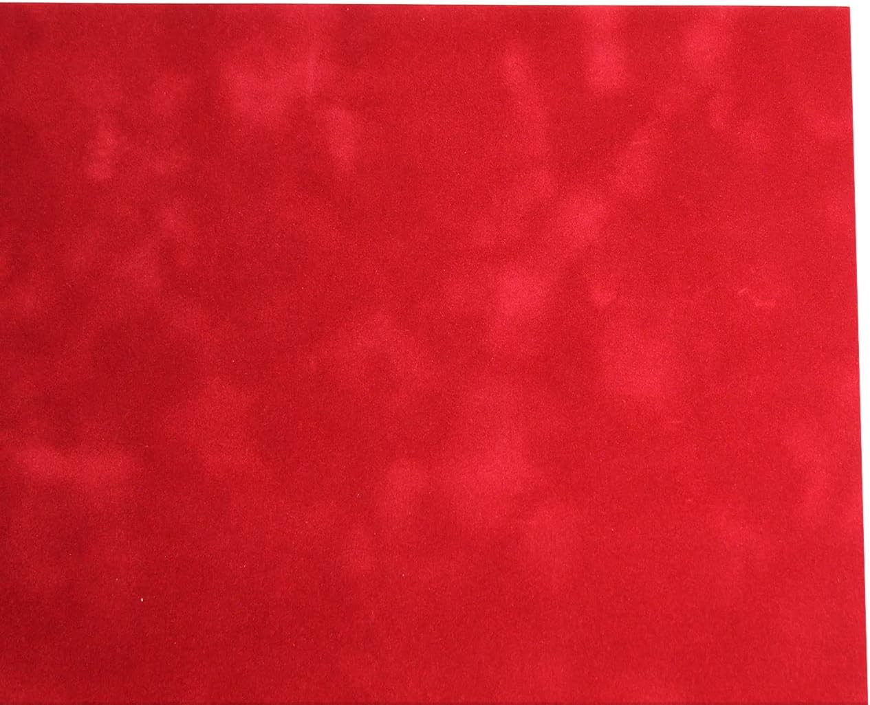 Premium Flocked Suede Paper, 12" x 12", Pack of 10 (Red)