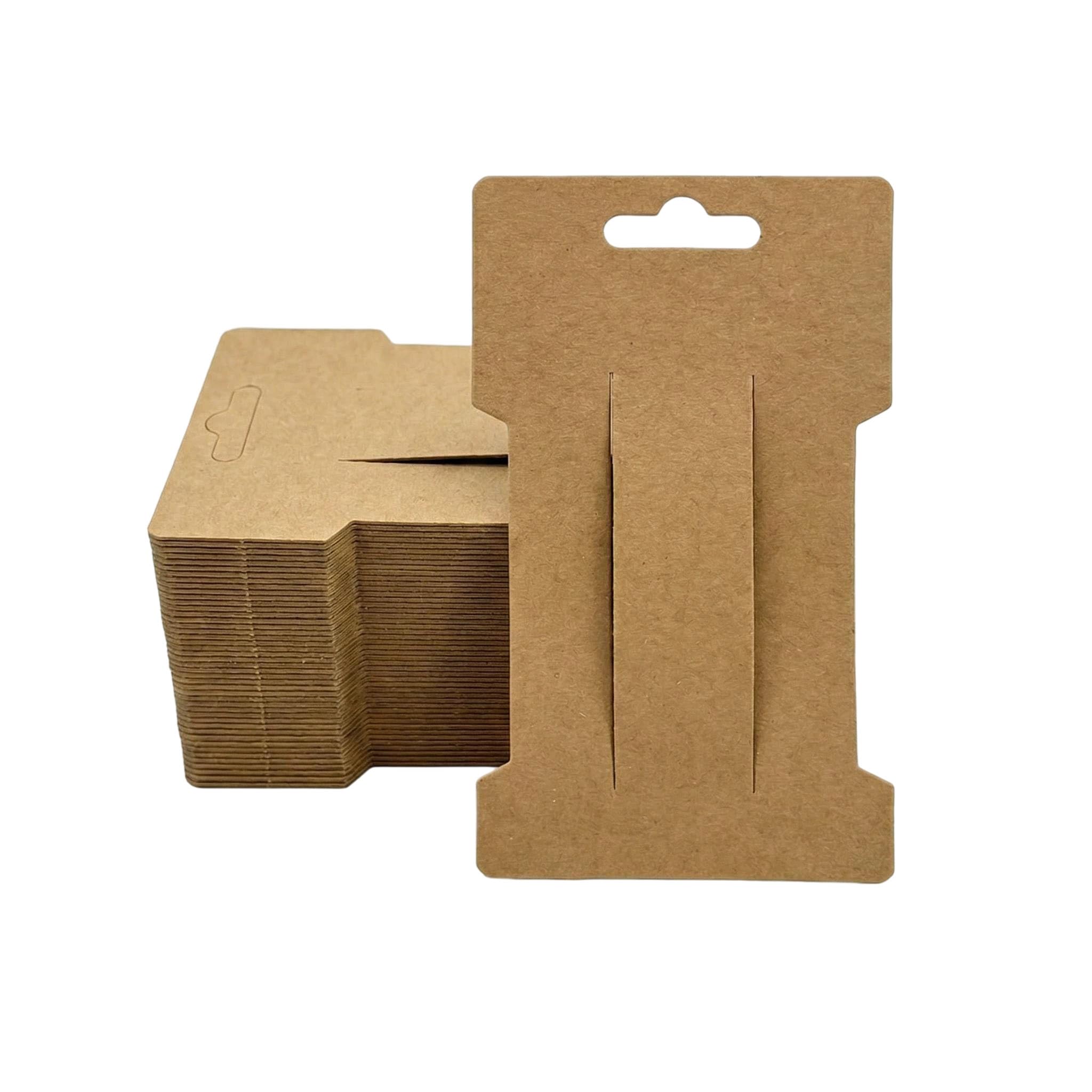 100Pcs 4.53x2.6Inch Hair Clip Display Cards Rectangle Blank Paper Display Cardboard Hairpin Packaging Cards for Storing Hairclips Hair Accessories(Brown)