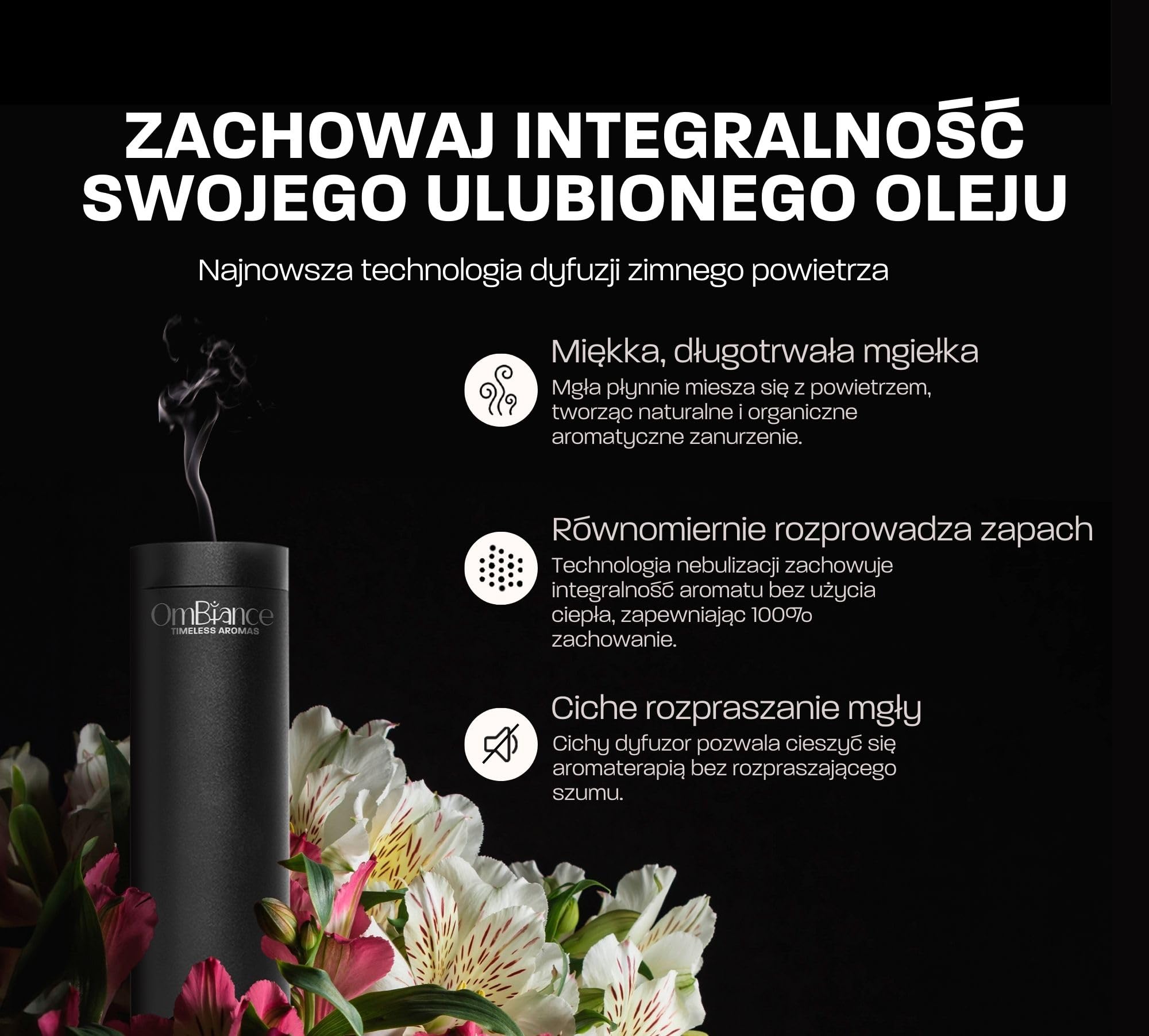 Profesjonalny dyfuzor zapachowy i olejków eterycznych | Kontrolowane przez aplikację | Nawilżacz i oczyszczacz powietrza | Pochłaniają zapachy | Idealny prezent, czarny, 300m3