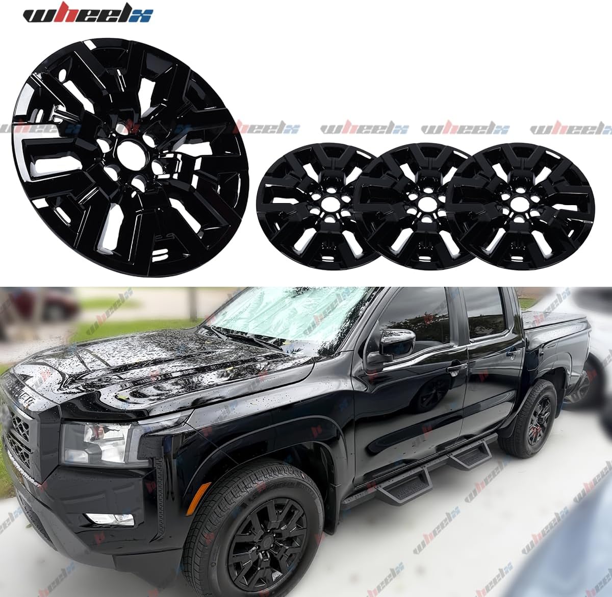 17 inch Hubcap Wheel Skin Covers Compatible with 2022-2024 Nissan Frontier SV, Durable ABS Plastic Rim Covers (Set of 4), Fit for Standard Wheels - Snap On Tire Cover Replacement