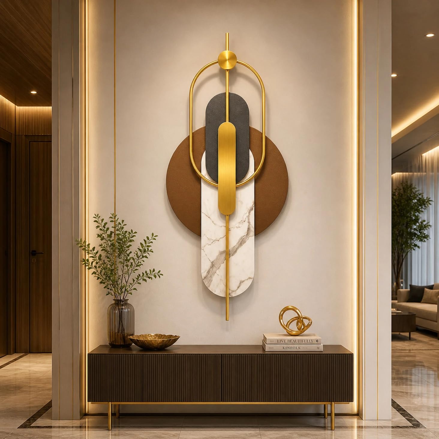 Art House Metal Wall Decoration - White -2 Art House Metal Wall Decoration - White -2