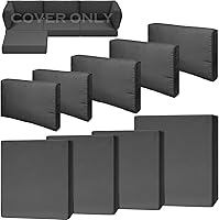 Vista 19 de Juego de 14 fundas de cojín impermeables para patio al aire libre, se adaptan a 6 asientos de mimbre de ratán seccional, fundas de repuesto