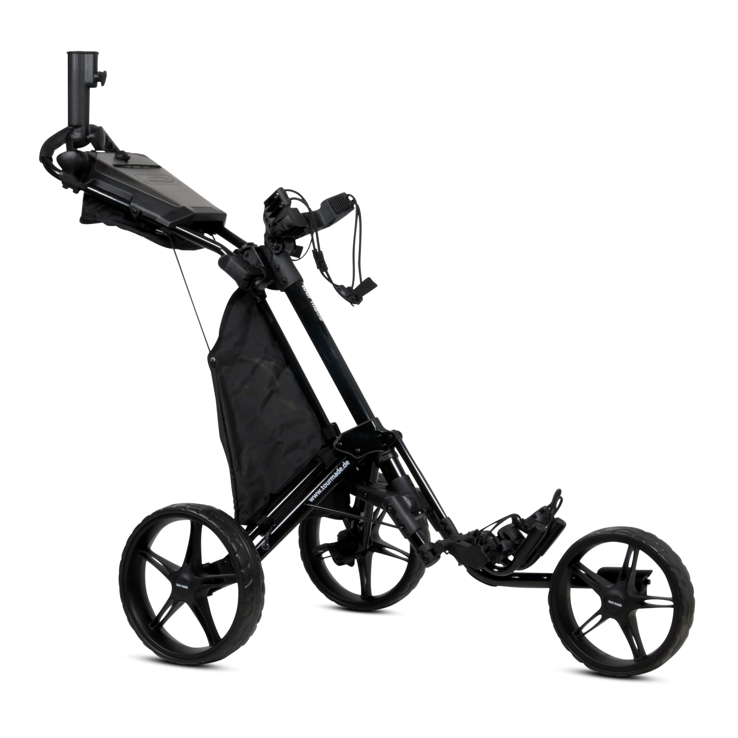 tour-made RT-140 & RT-150 & RT-160 I Push Golf Trolley Foldable 3 Wheels I Load up to 25 kg - Strong Aluminium Frame I German Quality I Many Accessories Included