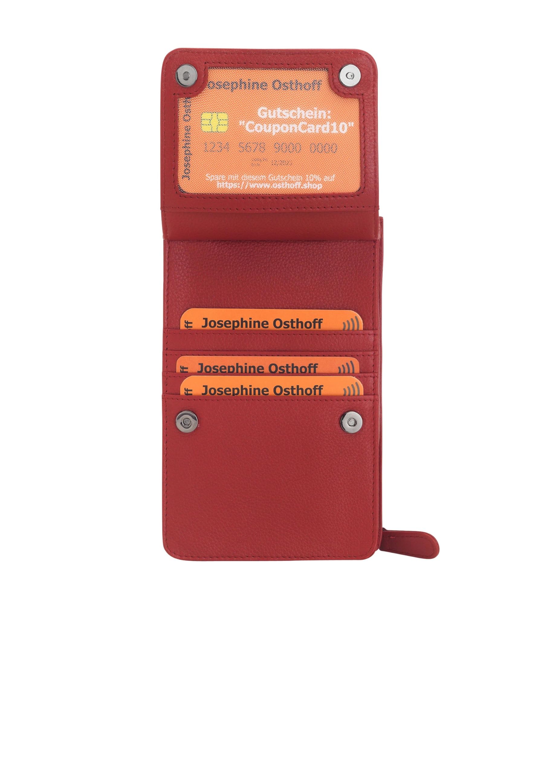 Torebka na telefon komórkowy do zawieszenia damska mała, prawdziwa skóra, torba na ramię na telefon komórkowy, smartfon, torba z ochroną RFID, zamek błyskawiczny Crossbody (100), wiśnia, 17 x 10 x 4 cm