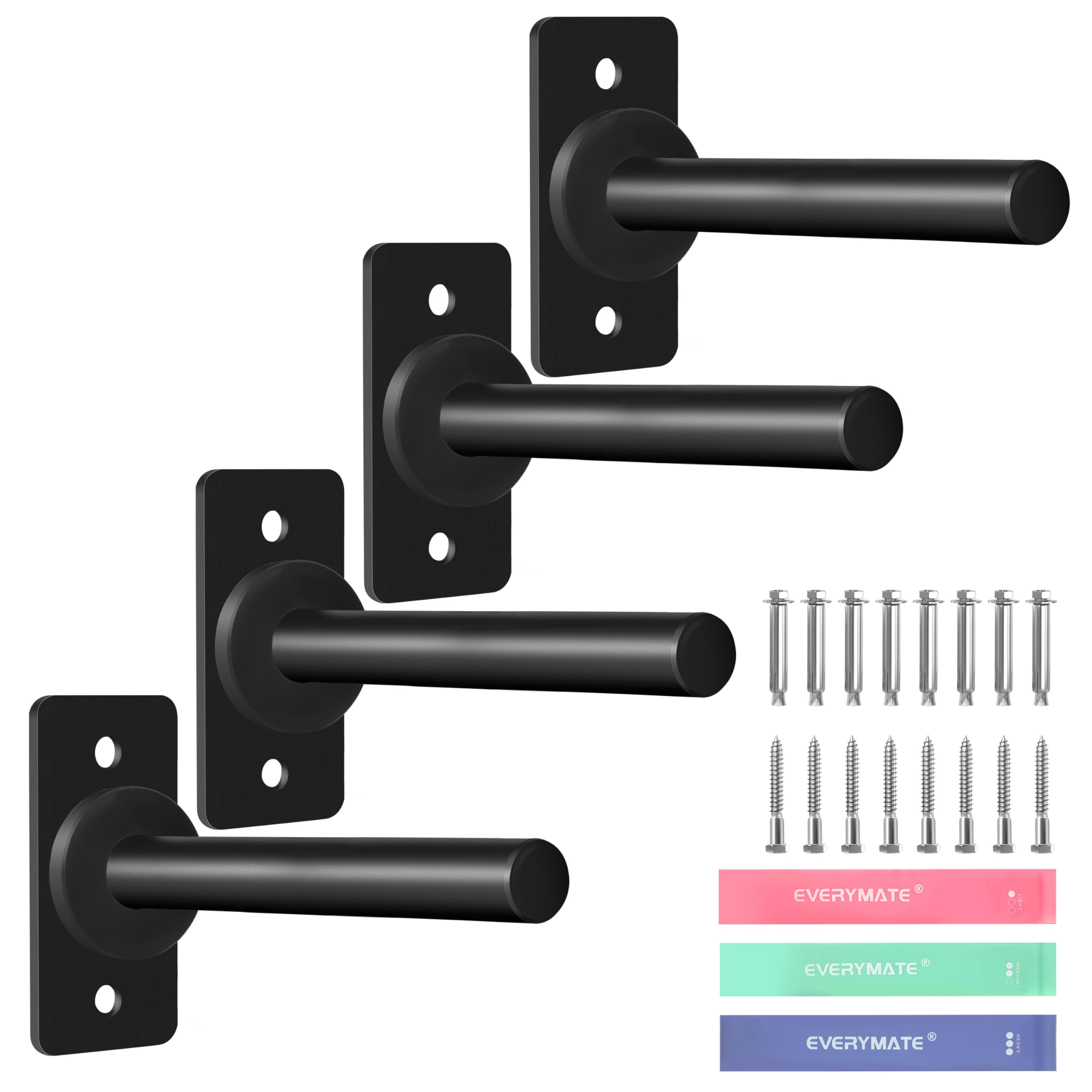 EVERYMATE Weight Plate Holder, Wall Mounted Weight Rack Storage for Olympic Weight Plate,Home Gym Organizer-image-24