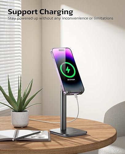 Miniatura 6 de Nulaxy Soporte para teléfono, soporte de teléfono celular ajustable en ángulo de altura, soporte de teléfono para escritorio compatible con teléfono