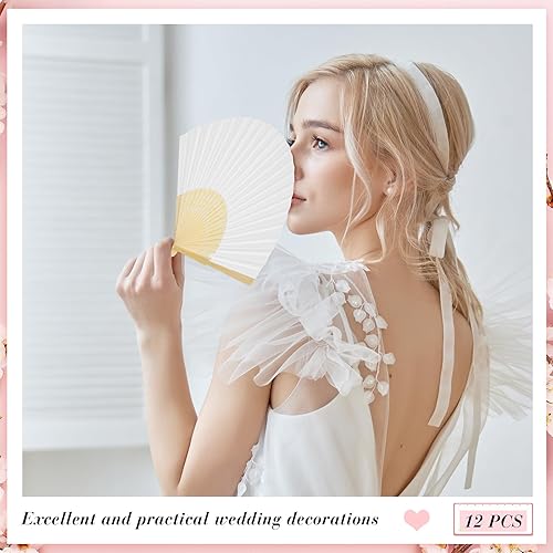 Vista 5 de Paterr 24 paraguas de papel de 33 pulgadas, abanicos de papel de 8 pulgadas, abanicos de papel decorativos chinos, japoneses, sombrillas