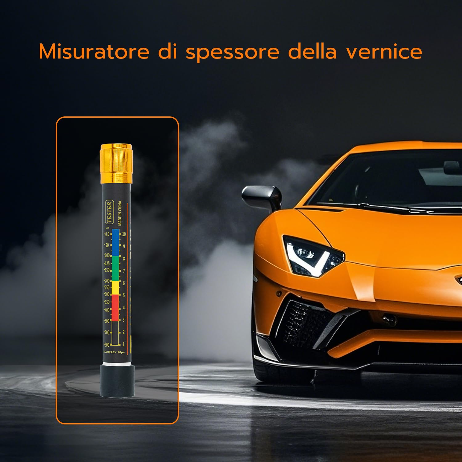 Misuratore di Vernice per Auto, Spessimetro Magnetico, Tester di Spessore Rivestimento, Rivelatore di Danni