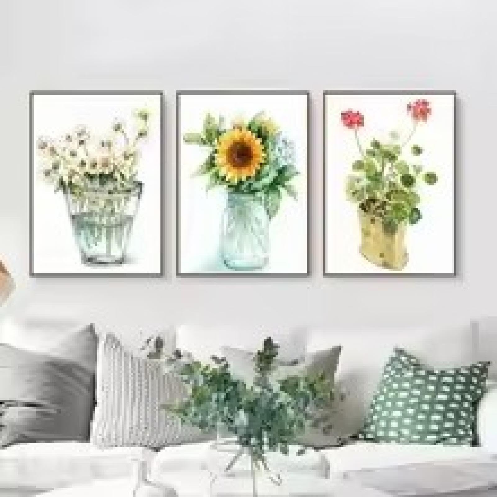 Affiches aquarelles florales lilas pour masquer un mur vide - 8