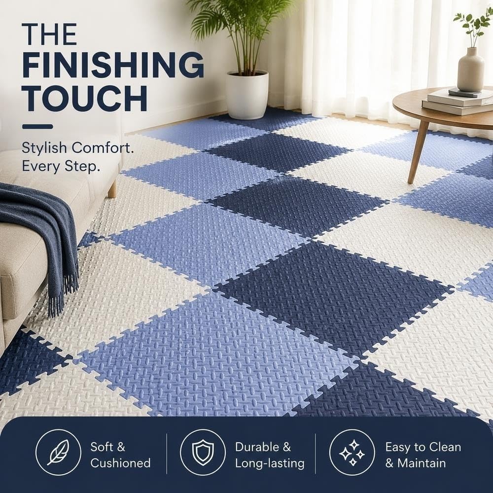 Tapis de Puzzle de Verrouillage de Carreaux de Sol en Mousse Souple 30x30cm