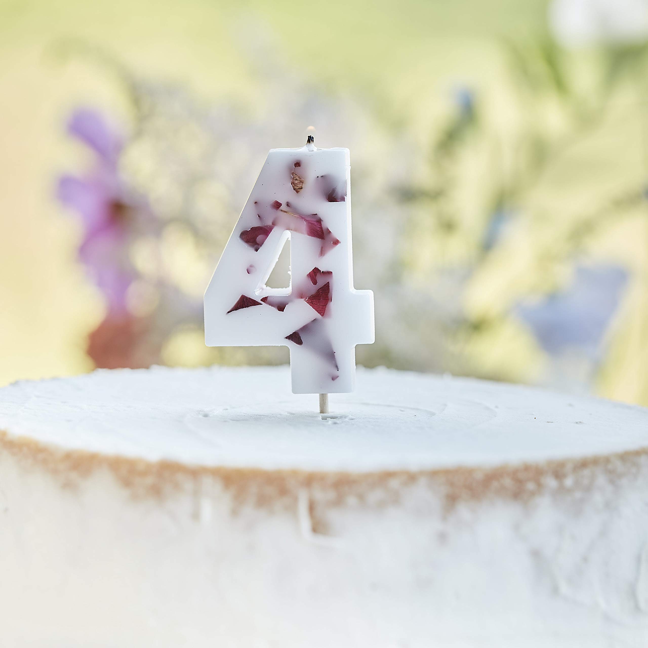 Ginger Ray Pressed Petal Number 4 Birthday Party Candle