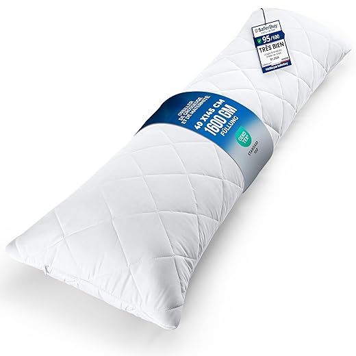 Utopia Bedding Oreiller matelassé, 40x145 cm Oreiller de Grossesse et de maternité, Oreiller pour Dormir sur Le côté, Rembourrage en Polyester Doux (Blanc)
