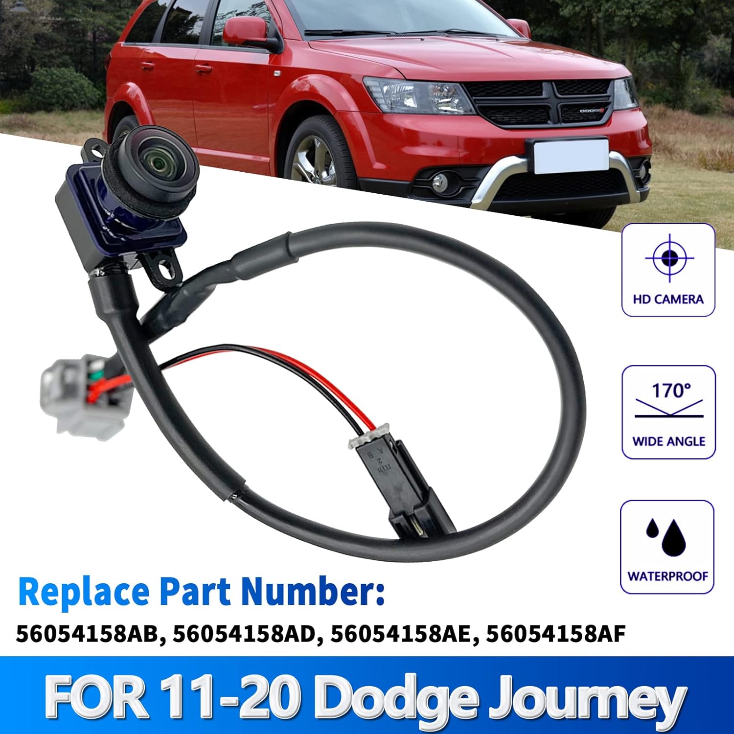 Rear View Back Up Camera Compatible with Dodge Journey 2011-2019 Replacement Reverse Park Assist Backup Camera