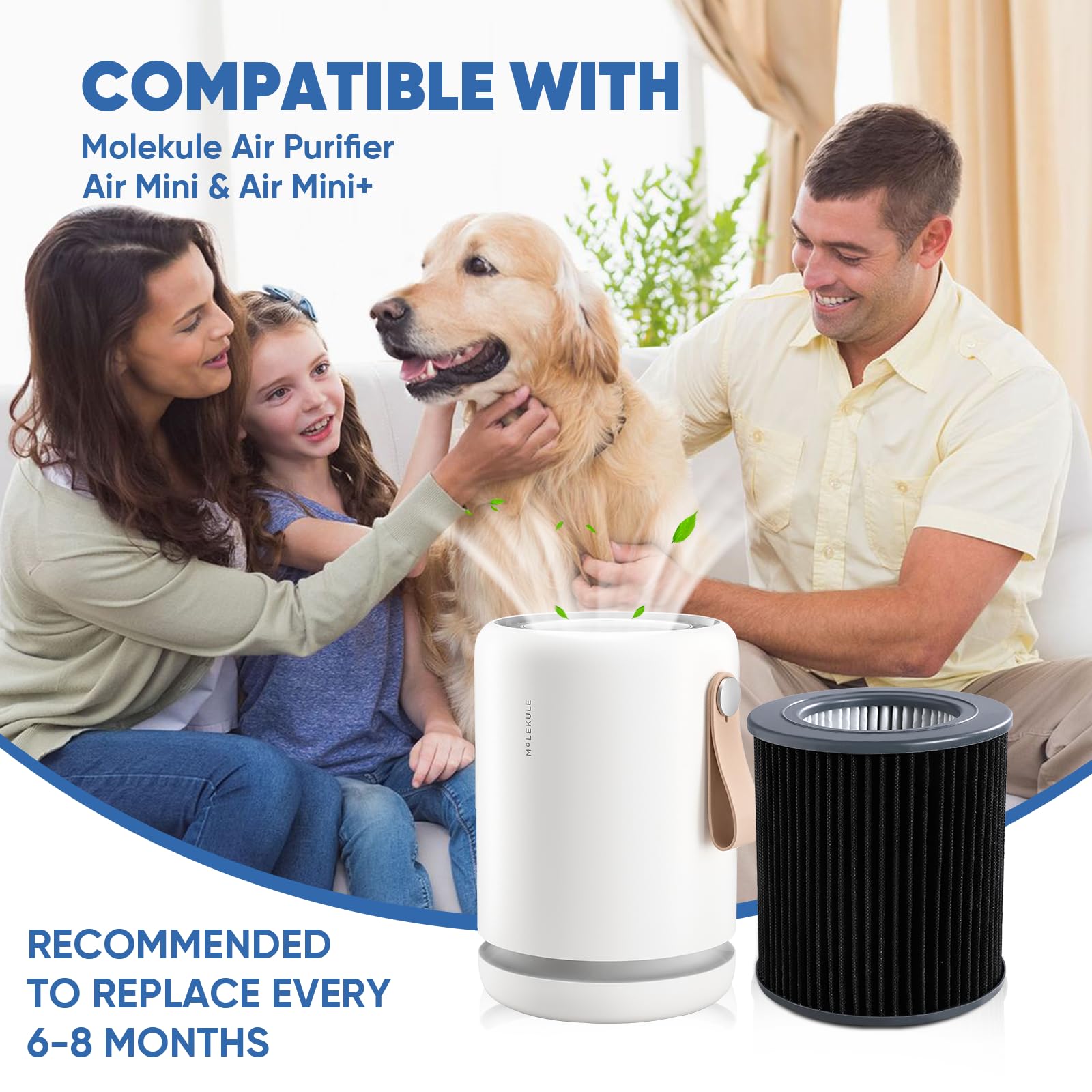 Filtro De Repuesto Para Purificador Molekule Air Mini – Compatible Con Mini Y Mini+, Fácil De Instalar, Se Recomienda Cambiar Cada 2-3 Meses