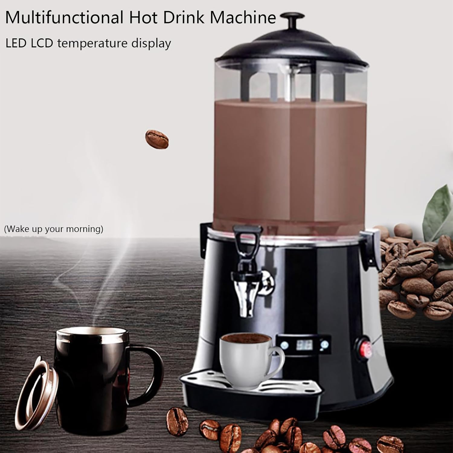Commercial Hot Chocolate Machine Maker Dispenser Hot Chocolate Dispenser Warmer Machine Hot Beverage Warmer, for Heating Chocolate Coffee Milk Tea