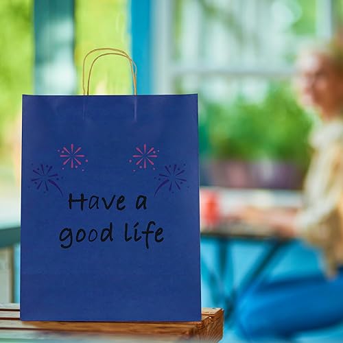 Miniatura 3 de PINWATT 20 bolsas de regalo grandes de papel kraft azul