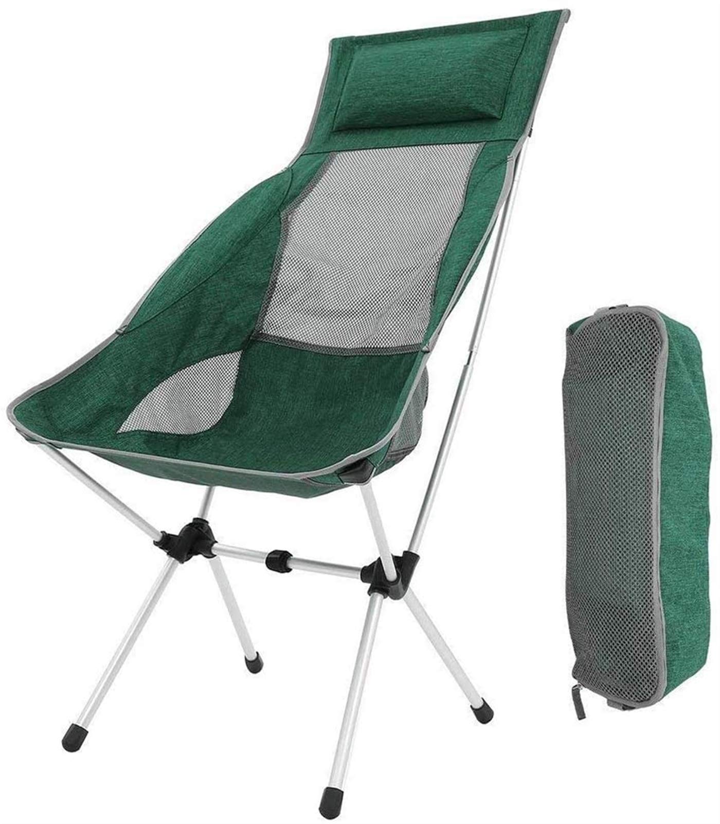 ALEjon Silla de Camping Plegable compacta y Ultraligera para Aventuras al Aire Libre - Soporta hasta 400 Libras - Verde