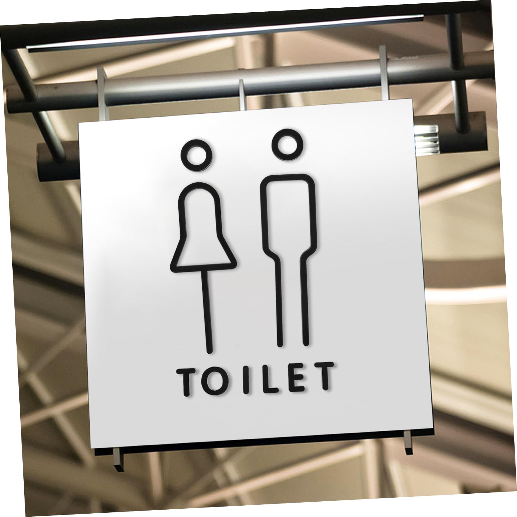 Lurrose 5 Ensembles Signe De Toilette Signes De Toilettes Panneau De Salle De Bain Hommes Salle De Panneau De Toilettes Porte Signe De Symbole De Toilette Ton Femme Acrylique Noir