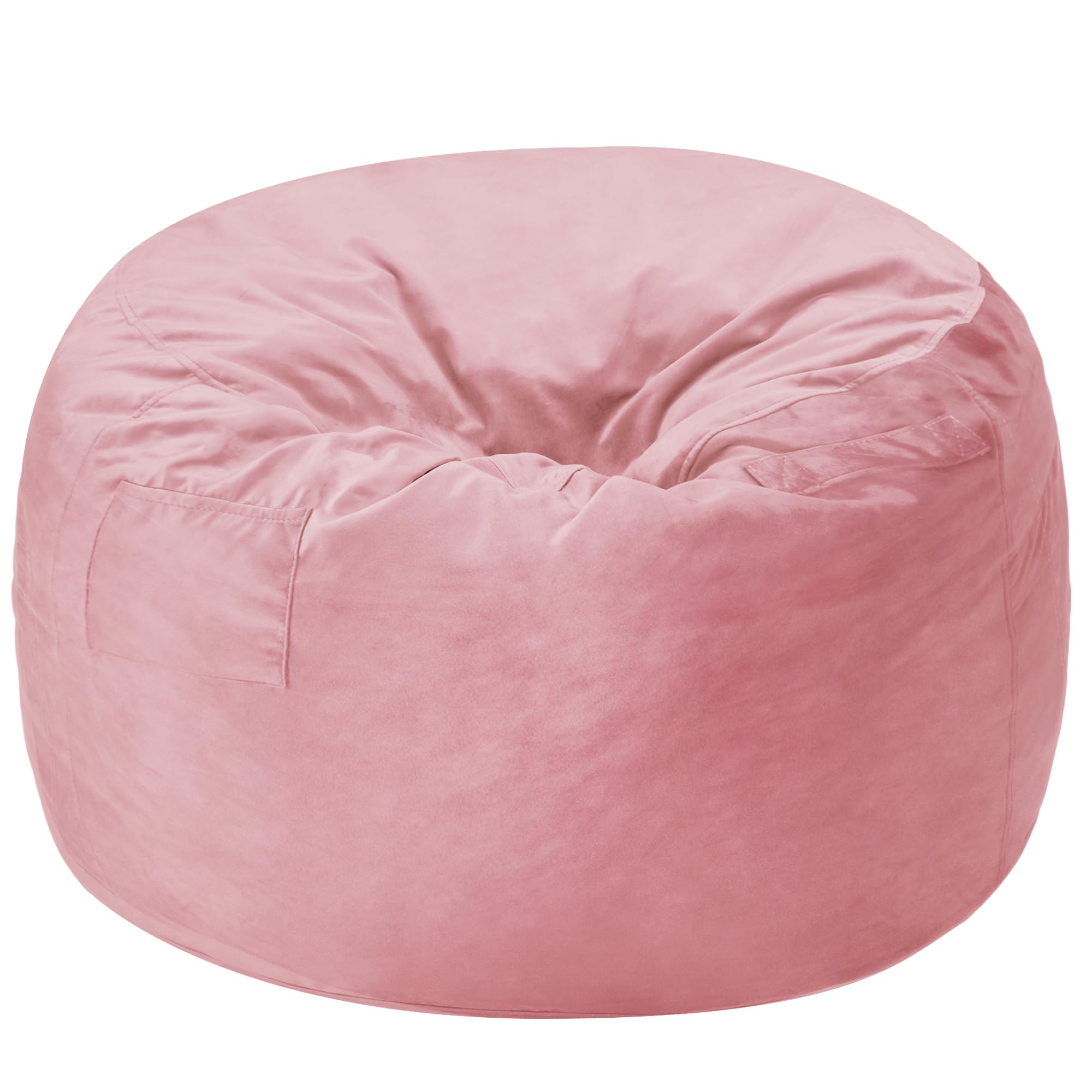 Homguava 5 FT Bean Bag Chair: 5' Bean Bags with Memory Foam Filled, Large Beanbag Chairs Soft Sofa with Dutch Velvet Cover-Purple