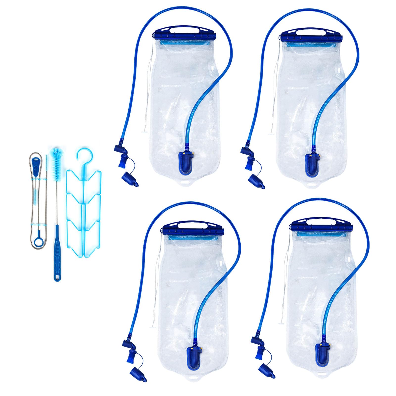 Sacca Idrica Sacca D'acqua Da 2 Litri, Sacca D'acqua Per Il Corpo In Tpu, Serbatoio D'acqua Resistente Per Zaino In Spalla Escursionismo Corsa Ciclismo Campeggio, Quattro Sacche D'acqua + Un S