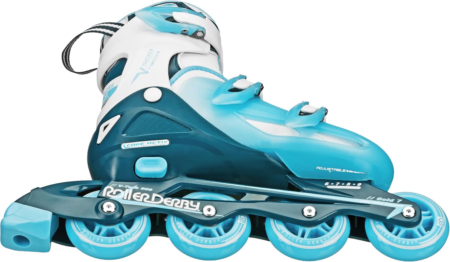 Roller Derby V-Tech 500 Adjustable Performance Inline Skates for Men, Women, Kids, Teens