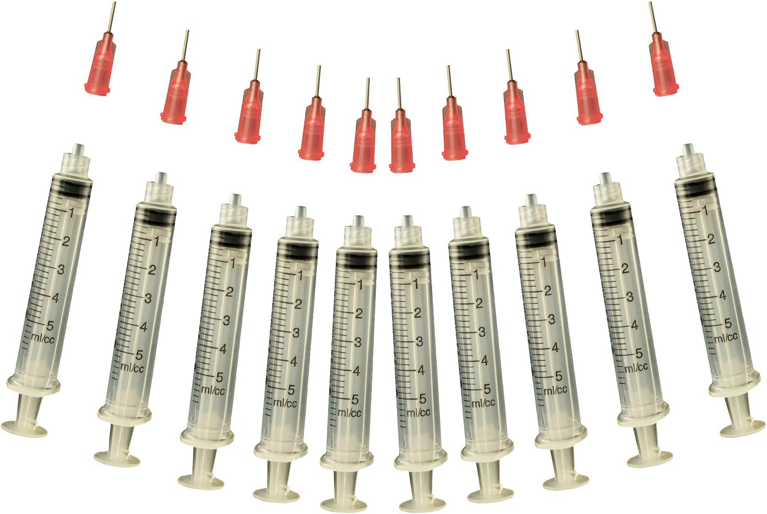 Creative Hobbies® Glue Applicator Syringe for Flatback Rhinestones & Hobby Crafts, 5 Ml with 18 Gauge Pink Precision Tip - Value Pack of 10