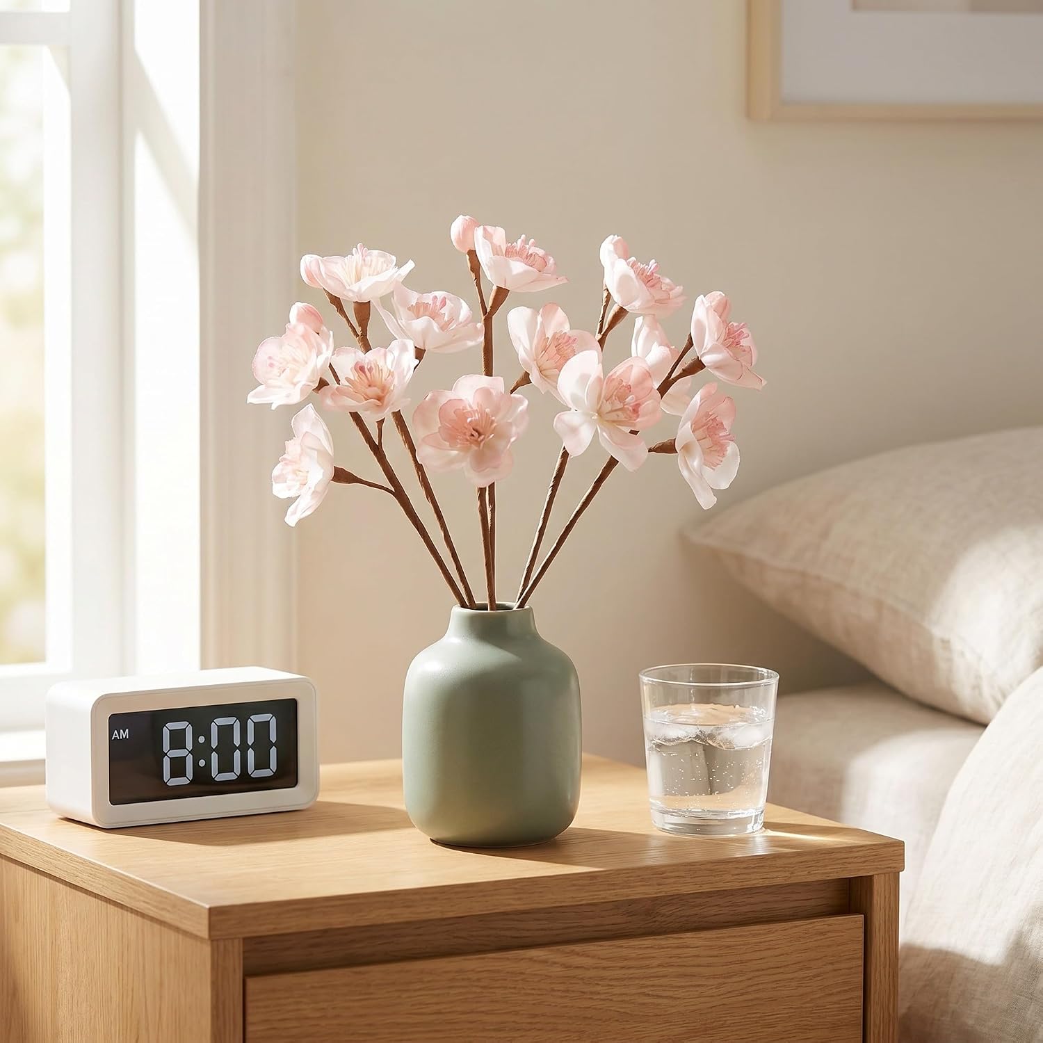UKCOCO 5pcs Artificial Flower Blossom Diffuser Sticks, Simulated Peach Flower Branch, DIY Scented Air Freshener Fitting, Living Room Aroma Reed Sticks for Bedroom