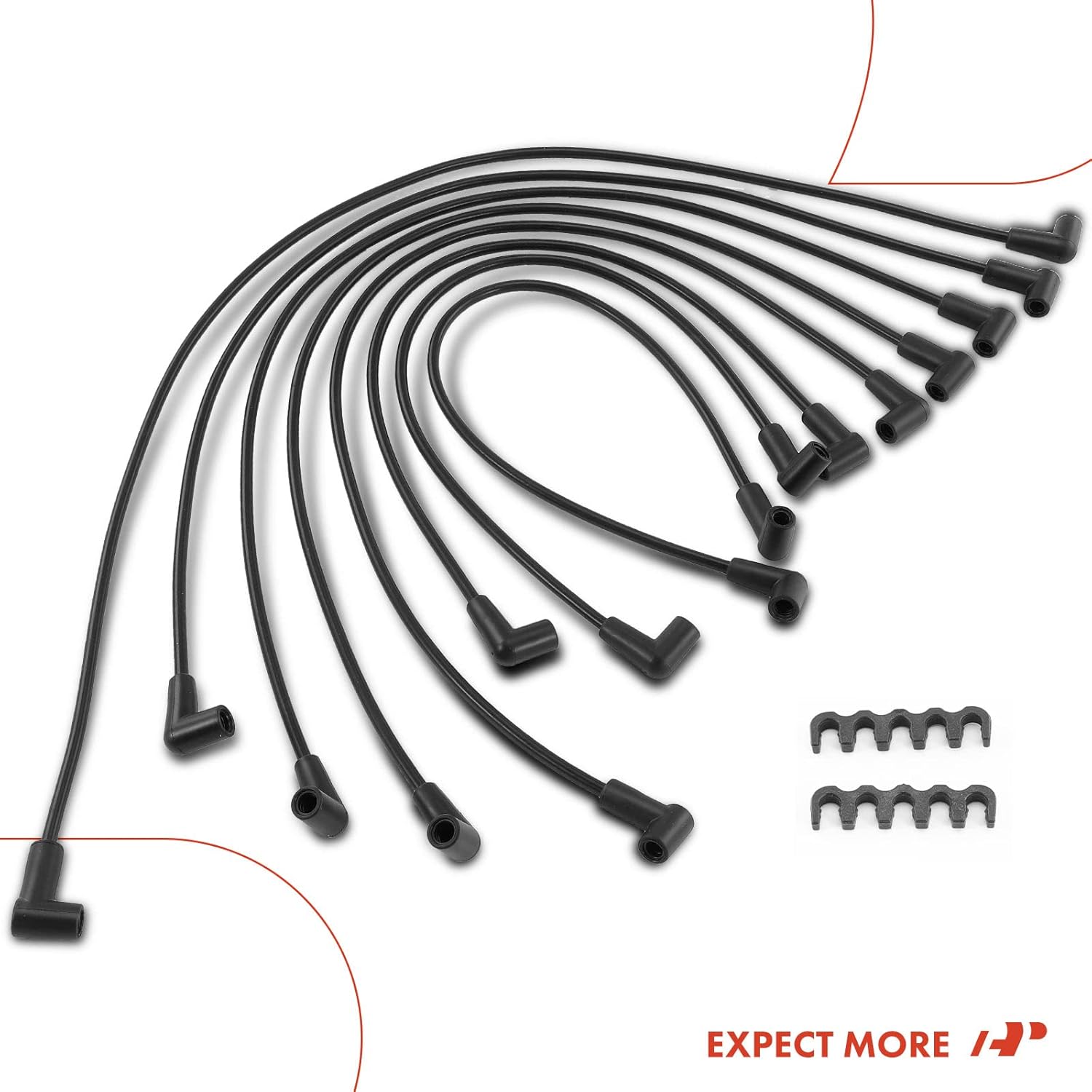 A-Premium Ignition Spark Plug Wires Set of 8 Compatible with Buick Century, Regal & Chevrolet Impala, Malibu & GMC Jimmy & Oldsmobile Omega & Pontiac & More