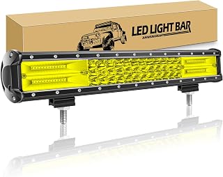 RIGIDON Barra Led 18 Pulgadas 46cm 252W Barra de luz led 12V 24V, Barras Luminosas led Impermeable para Off Road Todoterreno Camión Coche ATV 4x4, 3000K Amarillo Lámpara de conducción