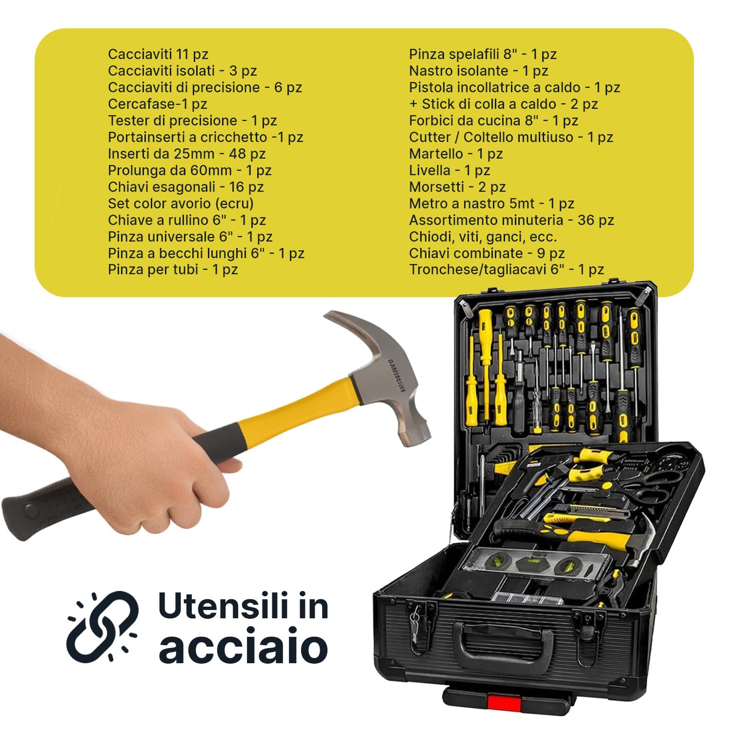 WINTEM - Trolley Porta Attrezzi 699 Pezzi Inclusi, Cassetta Attrezzi Completa, Acciaio Cromo-Vanadio (CR-V), Ruote Silenziate, Manico Telescopico e 4 Vassoi Estraibili, Kit Utensili, Casa e Officina