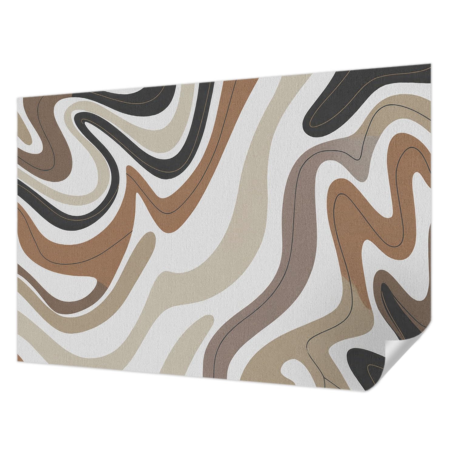 Papier peint vagues harmonieuses adhésif mural Tulup 152x104 cm décoration intérieure salon moderne