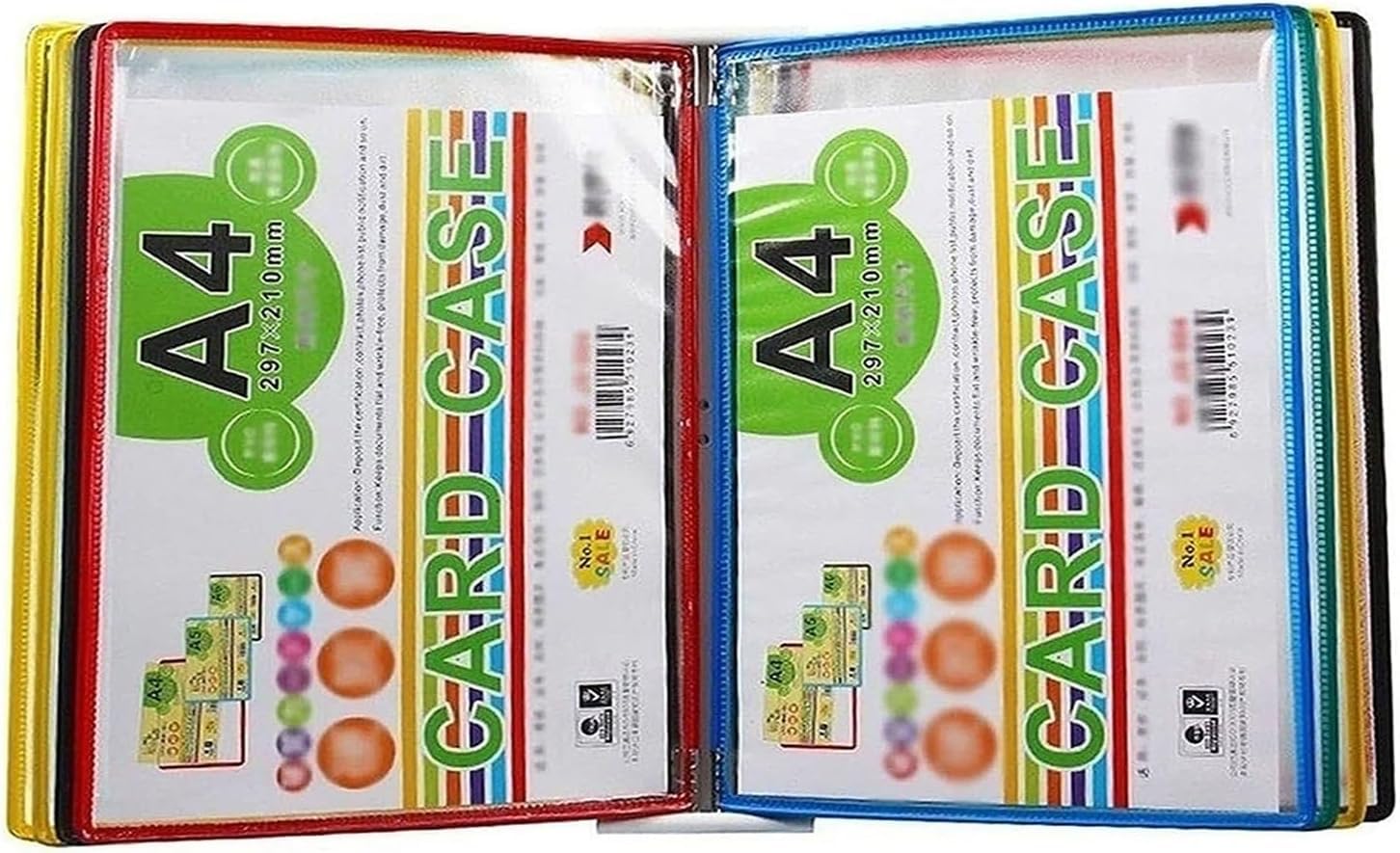Generico Portadocumenti da tavolo in metallo e PVC, 10 tasche espositive, capacità 20 fogli, sistema, raccoglitore da tavolo A4