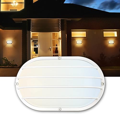 Ultralux Lámpara LED blanca de 11 pulgadas, montaje empotrado para pared o techo, lente de resina resistente a los rayos UV, 120V TRIAC regulable