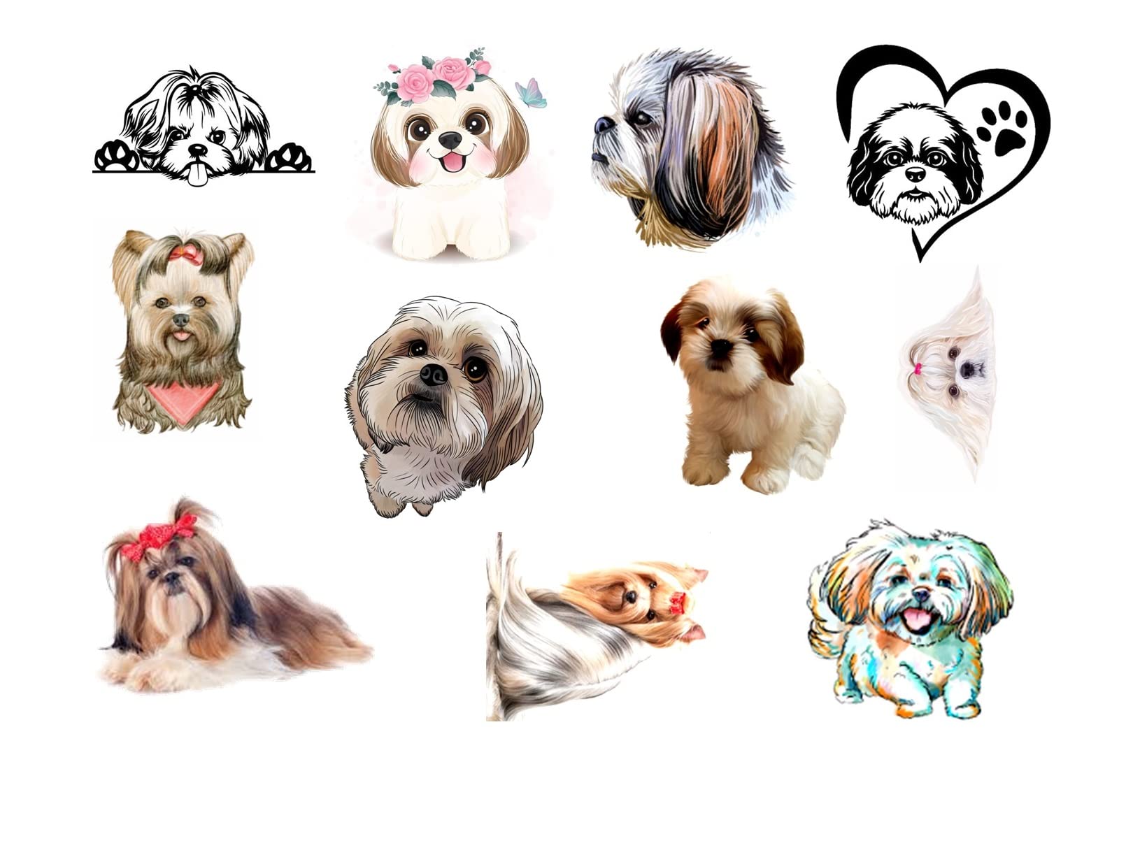 Kaz Creations Shih Tzu Shihtzu Dog Temporary Tattoos Shih Tzu Shihtzu Collection (Shih Tzu Shihtzu Dog Temporary Tattoos)