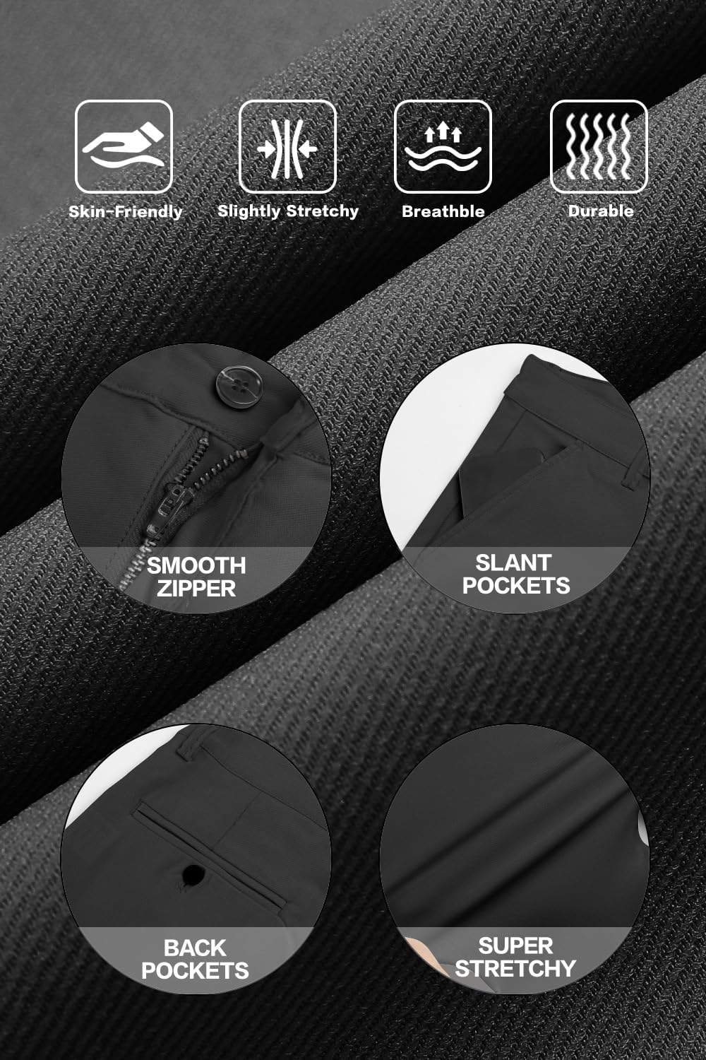 GINGTTO Pantaloni Chino Uomo Skinny Fit Elasticizzato Pantalone Slim Stretch Taper Trousers