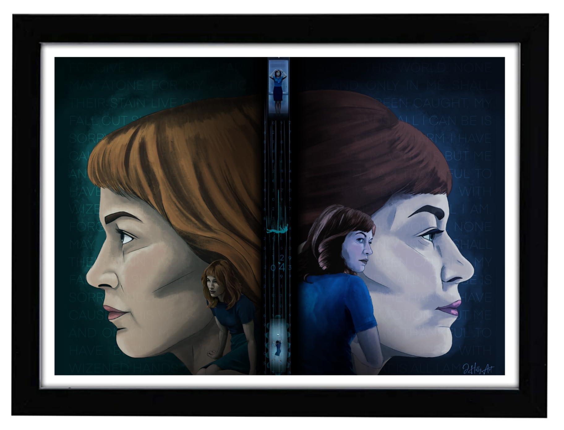 Hellyna | Helly R Helena Eagan Severance Art Print | JHollyArt Fan Art | Premium Poster (Framed, A4-21x29.7cm)