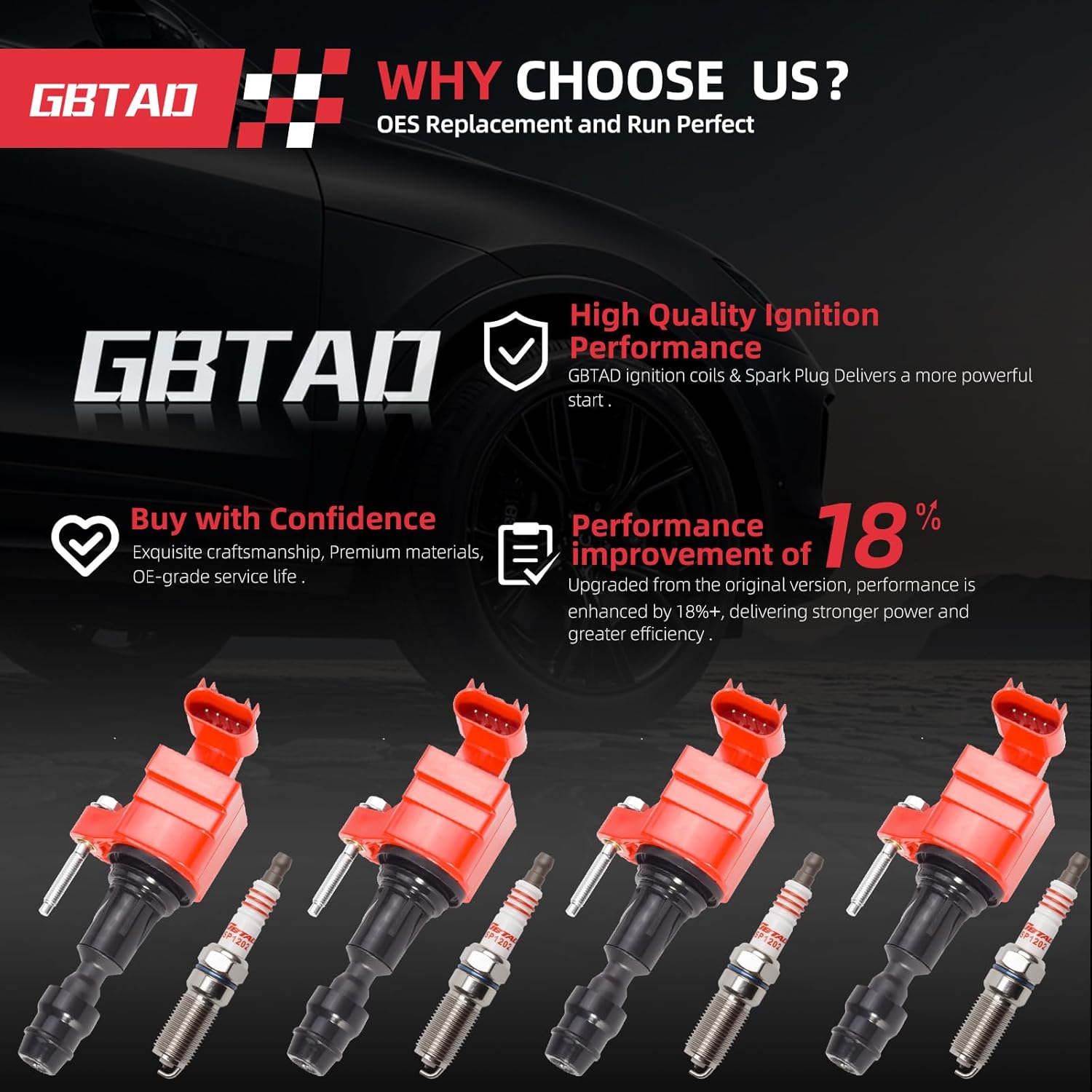 Ignition Coil Pack & Spark Plugs & Intake Exhaust Camshaft Position Actuator VVT Solenoid Valve Kit for Pontiac Chevy Cobalt HHR Malibu Captiva Buick LaCrosse Regal GMC Saab Saturn