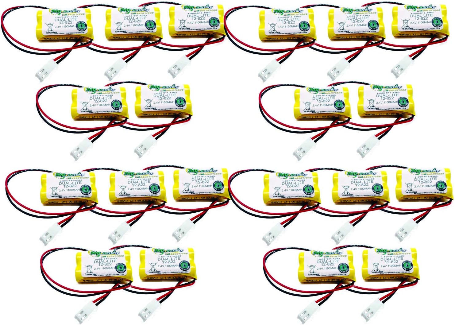 20PC Dual-Lite 12-822,012-0822,12-822E Replacement Battery