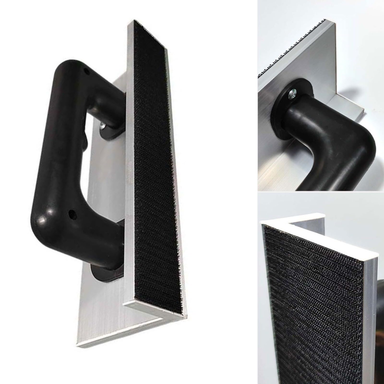 Porta carta vetrata angolare in alluminio per levigatura angolare interna a 90 gradi, progettato per levigatura di pareti e legno e rimozione dello stucco