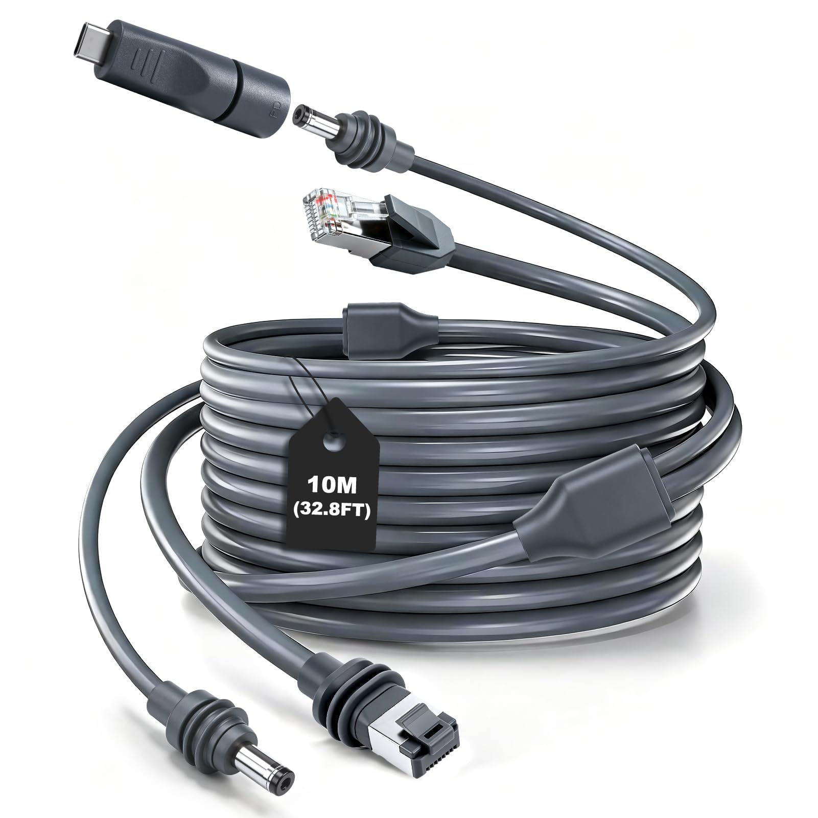 2 w 1 do Starlink Mini RJ45 kabel Ethernet 10 m, DC na DC, do łodzi