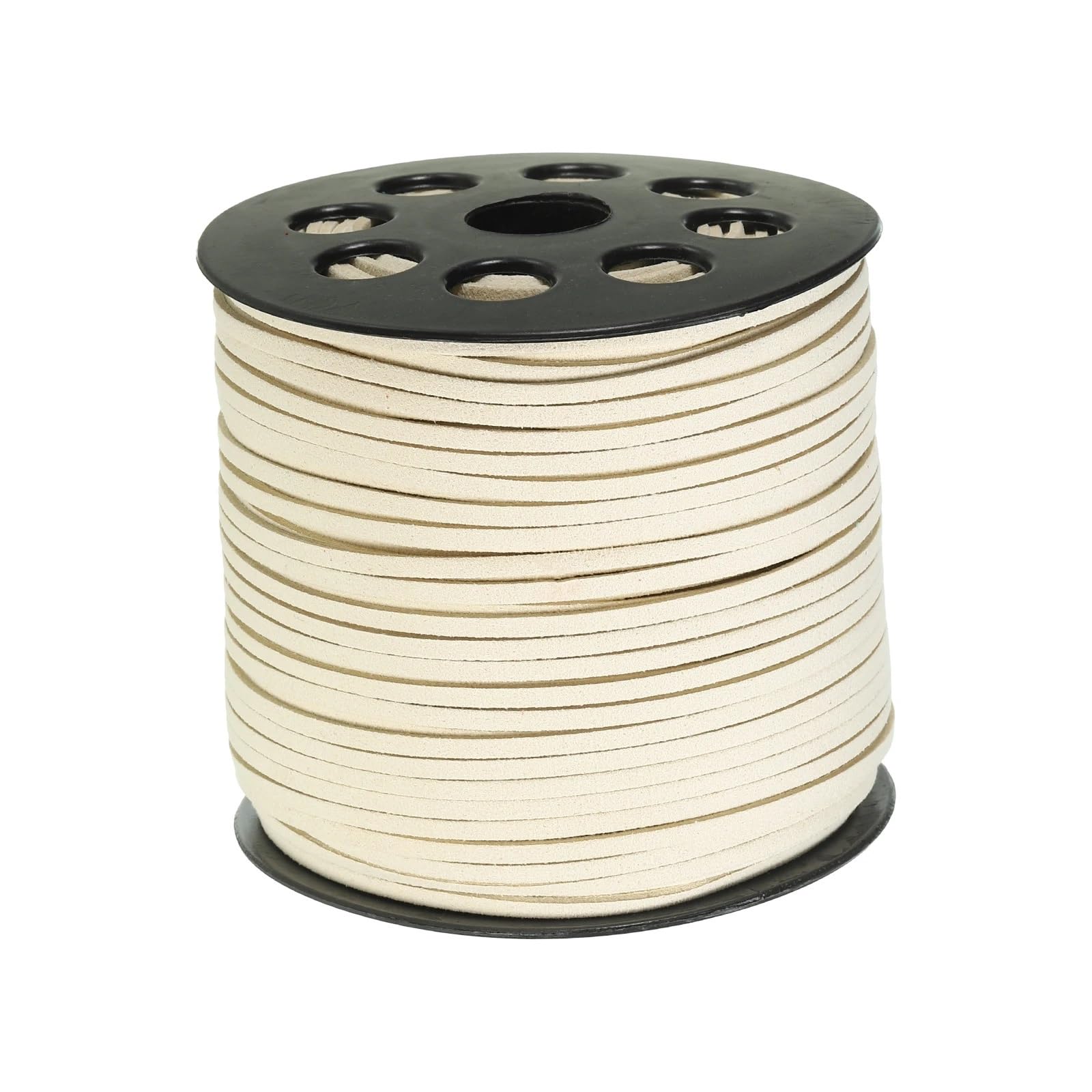 Leather Cords for Jewellery Making 2Pcs 100 Yards Flat Suede Cord 2.7mm Leather String Lace Faux Leather Cord with Roll Spool for Jewelry Making Necklace DIY Crafts(Beige)