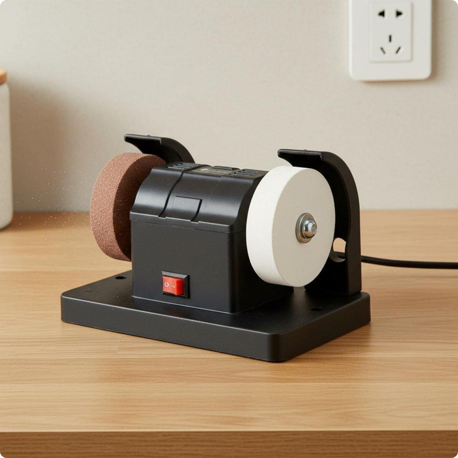 Double Wheel Honing Device Portable Desktop Knife Multifunction Mini Sharpening Machine for Home Standard-image-32