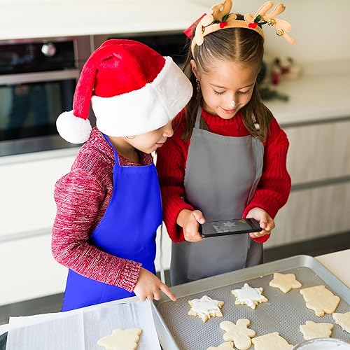 Miniatura 5 de PLULON 12 delantales infantiles para pintura, delantales de tela para niños, para pintura artística, manualidades, hogar, cocina, aula, fiesta y