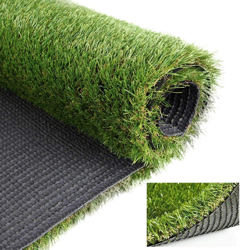 Artificial Fake Grass Turf, 4FT x 6FT (24 Squuare Feet) 1.38 inch Realistic Synthetic Grass Mat Lawn, 35mm Thick Indoor Outdoor Grass Rugs Landscape for Pets, Patio, Garden, Home Decor