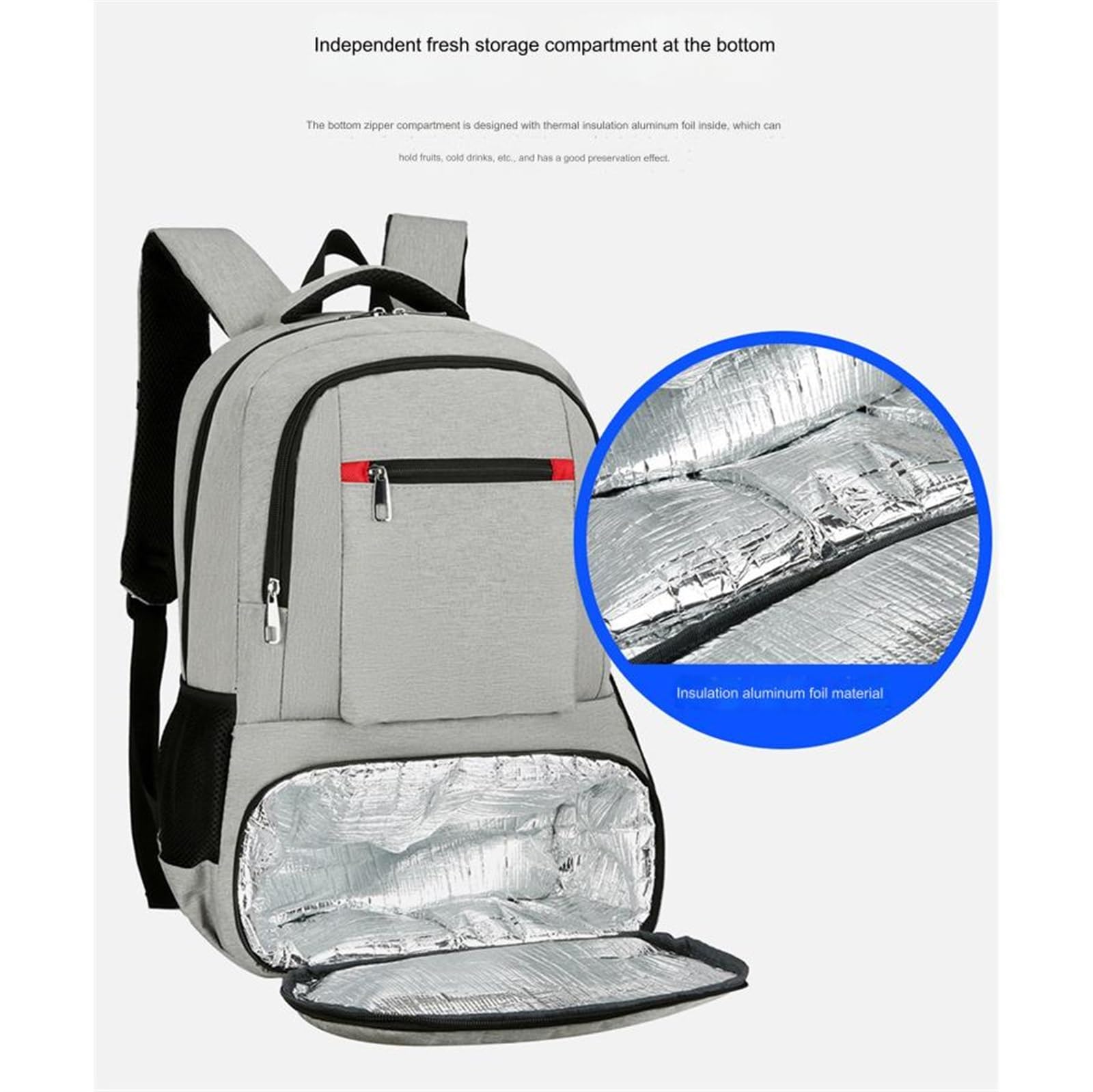 Mochila con compartimento refrigerador, mochilas térmicas impermeables con lonchera, mochilas de trabajo for mujer, mochila for computadora portátil de 19 pulgadas con puerto USB for picnics universit